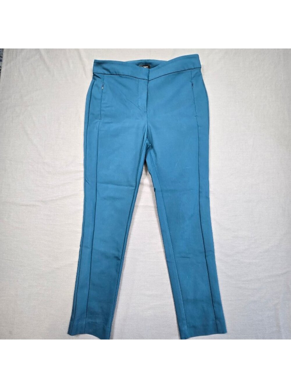 Loft Womens High Waist Skinny Pants Size 8 Teal Cotton Blend Slim Fit Stretch